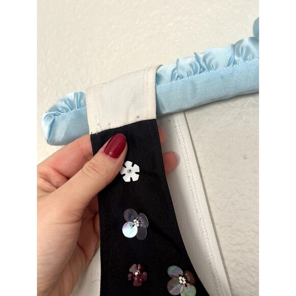 Sachin & Babi XS Black Beaded Sequin Mini Dress Floral Lace Sequined Multicolor - Picture 13 of 13